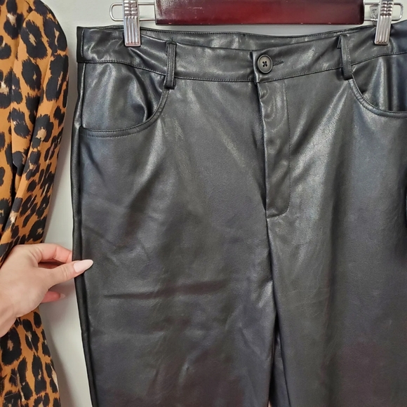 High Rise Fleece Lined Pleather Bell
bottoms - Picture 6 of 6